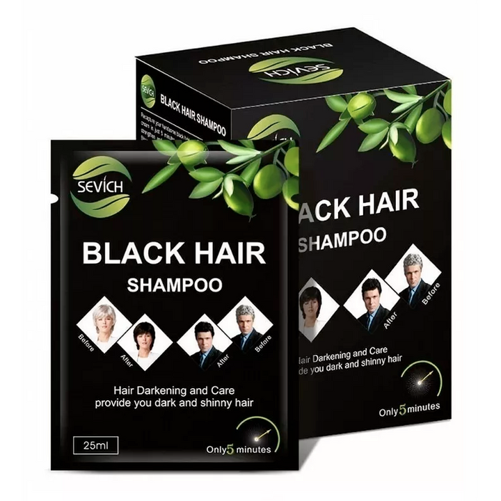 BlackHair® - Shampoo Pinta Canas Negro| PACK por 10 Unidades